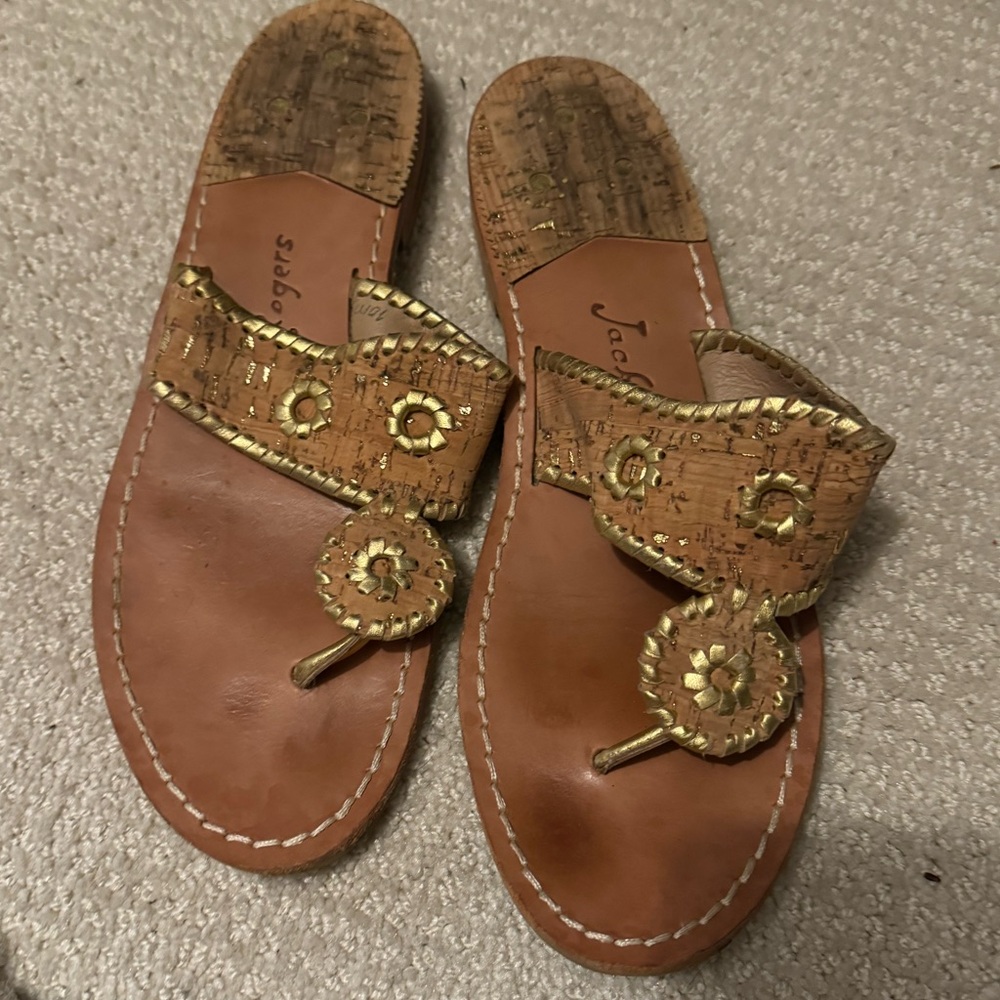 Gold Jack Rodgers Sandals